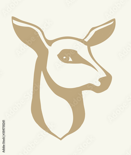 Beautiful noble deer. Vector drawing