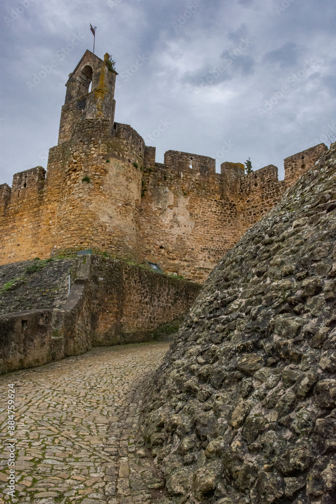 Main Entrance To Castle With Emphasis On Stone. Templar Castle/Convent Of Christ, Tomar, Portugal.