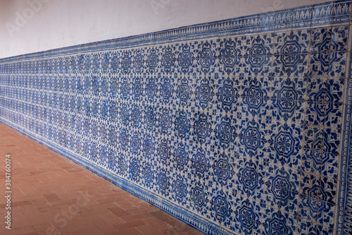 Blue Tile (Azulejos) Wall. Templar Castle/Convent Of Christ, Tomar, Portugal.
