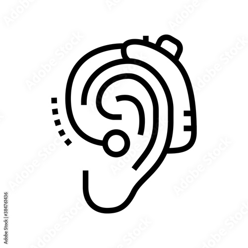 gadget for deaf line icon vector. gadget for deaf sign. isolated contour symbol black illustration