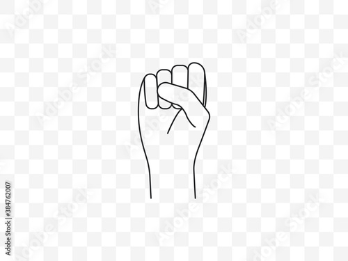 Bump, fist icon on transparent background. Vector illustration, flat design.