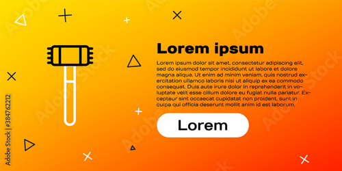 Line Kitchen hammer icon isolated on yellow background. Meat hammer. Colorful outline concept. Vector.