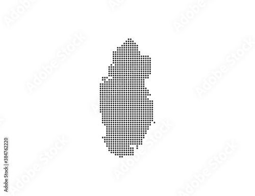 Qatar, country, dotted map on white background. Vector illustration.