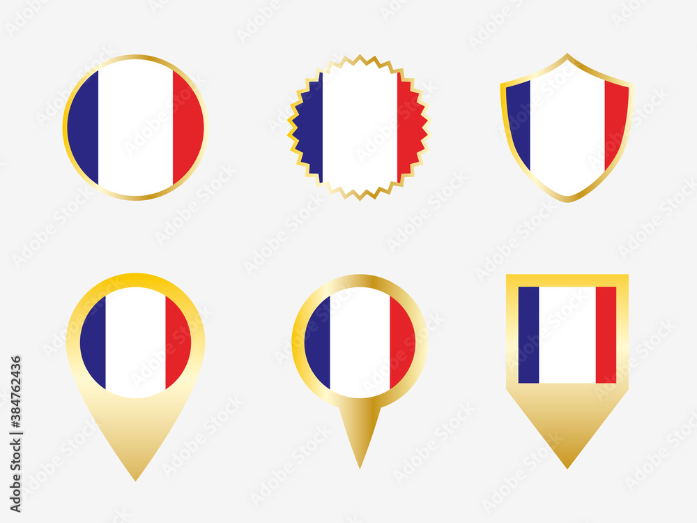 Vector flag set of France. Vector flag set of France.