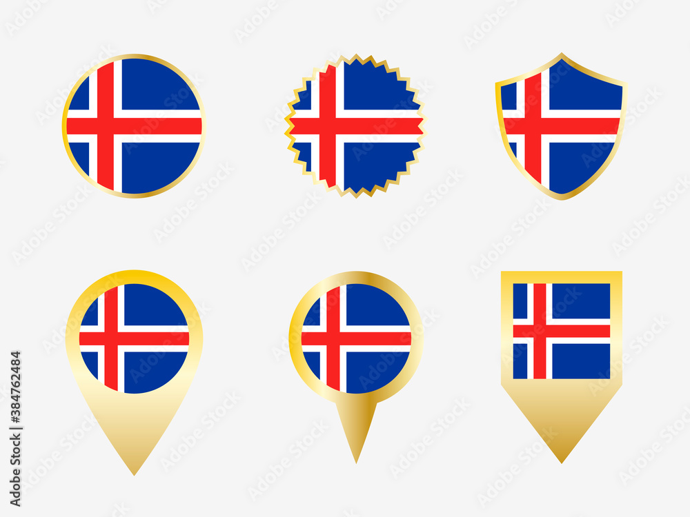 Vector flag set of Iceland. Vector flag set of Iceland.
