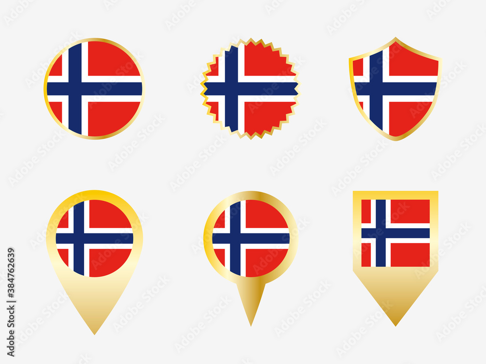 Vector flag set of Norway. Vector flag set of Norway.