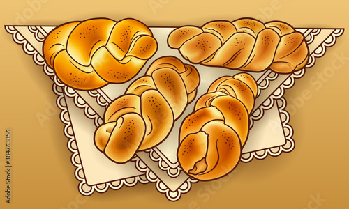 Buns hand drawn vector doodles illustration.