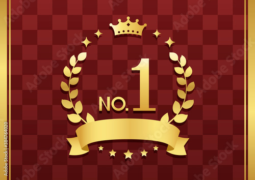 Elegant red checkered background material and No. 1 ranking decoration