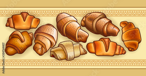 Buns hand drawn vector doodles illustration.
