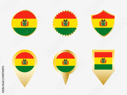 Vector flag set of Bolivia