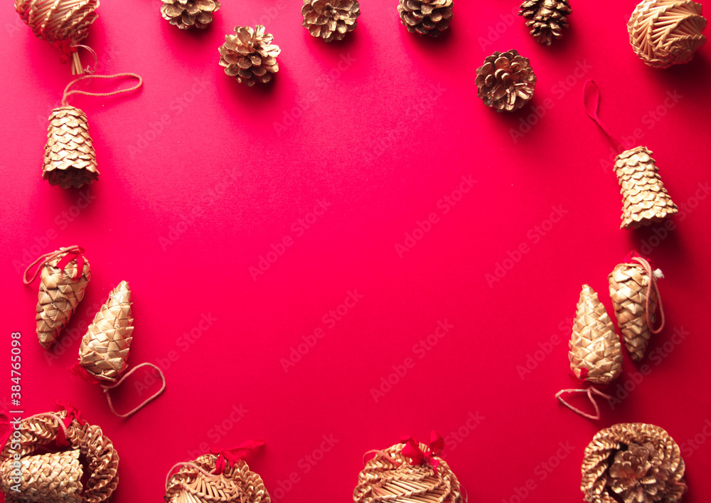 christmas background with pine cones christmas background with pine cones