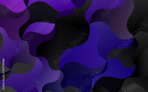 Dark Purple vector pattern with curved circles.