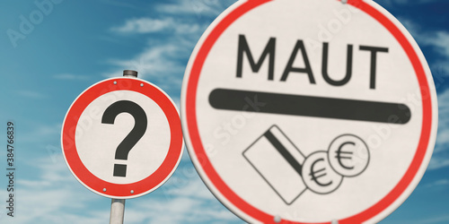Tableau sur toile Wie weiter mit der Maut?