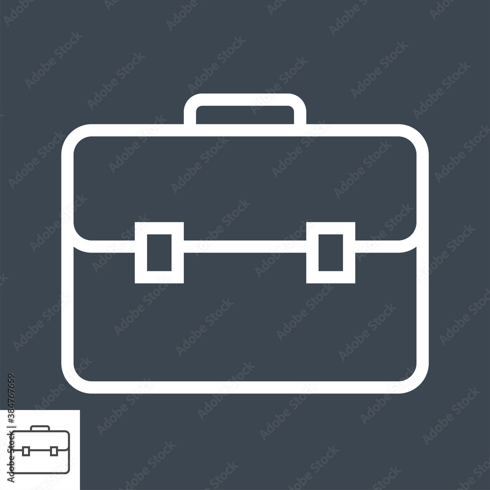 Briefcase Thin Line Related Vector Icon. Isolated on Black Background. Editable Briefcase Thin Line Related Vector Icon. Isolated on Black Background. Editable