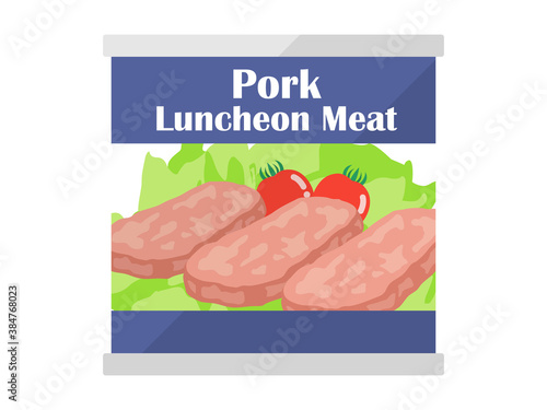 ランチョンミートの缶詰のイラスト