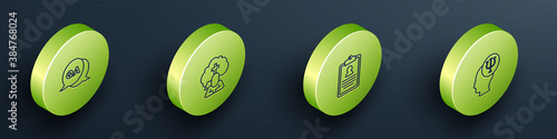 Set Isometric Question and Answer, Man graves funeral sorrow, Medical clipboard and Psychology, Psi icon. Vector.