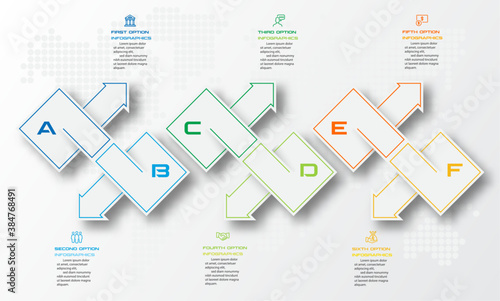 6 steps arrow infographic element,Business concept,Vector illustration.