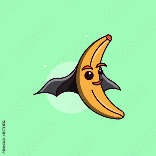 Super hero banana mascot illustration