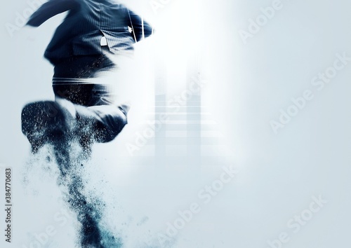 Tableau sur toile ゴールを目指して走るビジネスマンの後ろ姿