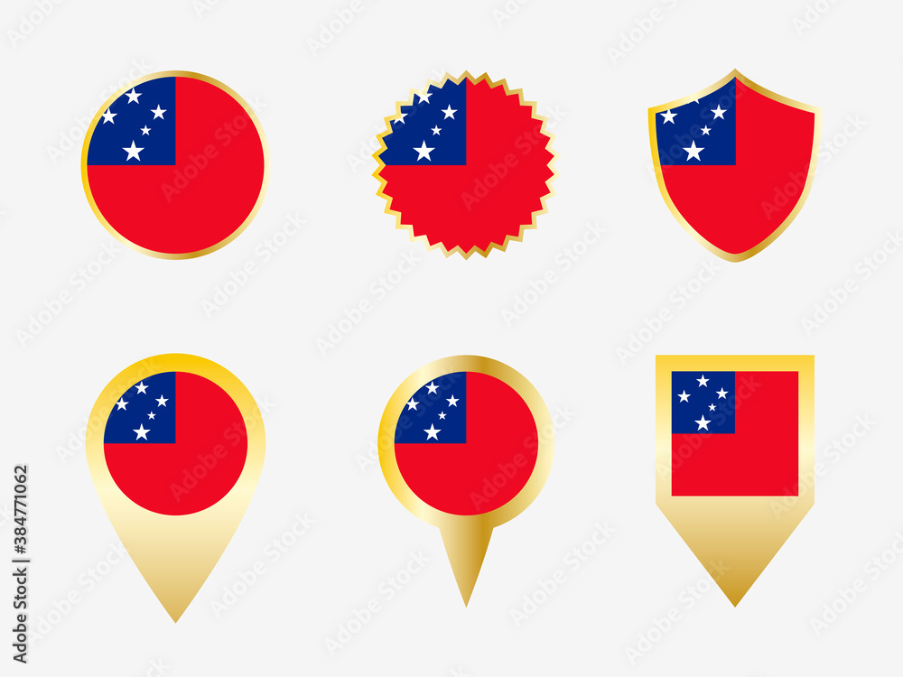 Vector flag set of Samoa