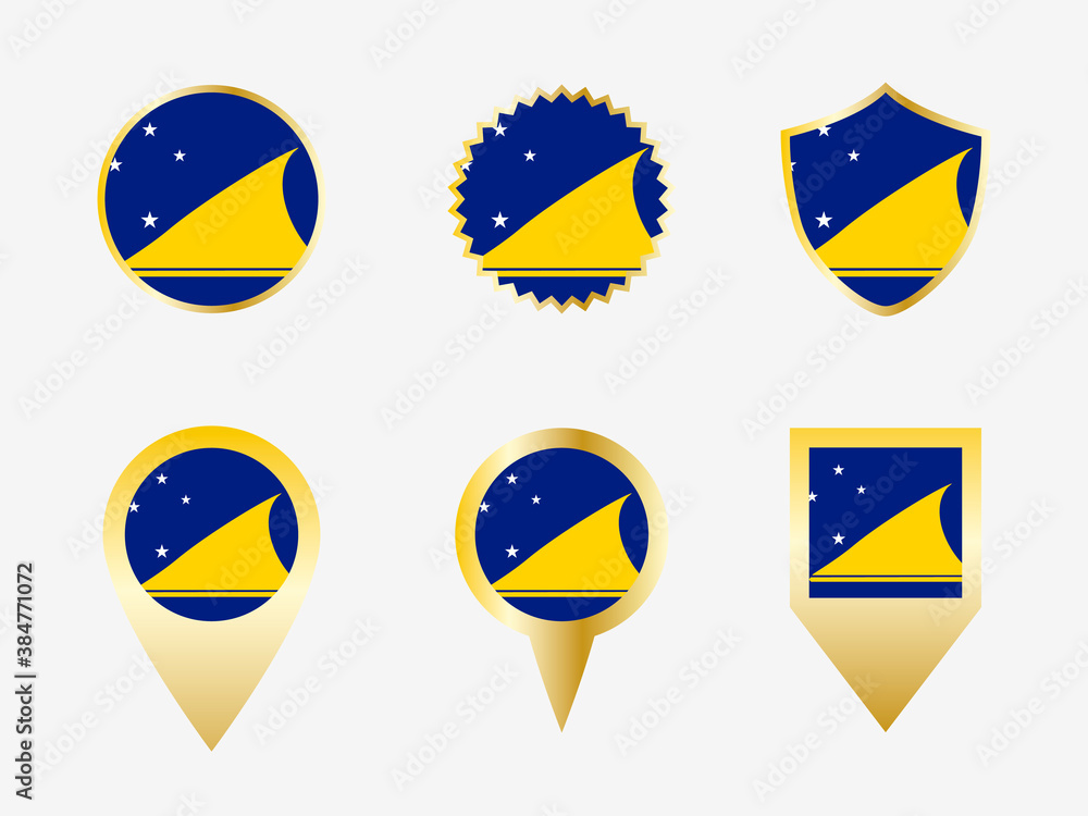 Vector flag set of Tokelau Vector flag set of Tokelau