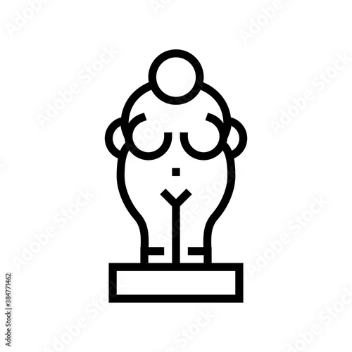 prehistoric statue line icon vector. prehistoric statue sign. isolated contour symbol black illustration