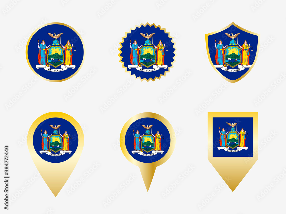 Vector flag set of New York, US state Vector flag set of New York, US state