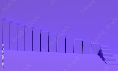 3d progressive or growth stairs concept illustration.