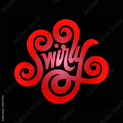 Stylish red typography logo design