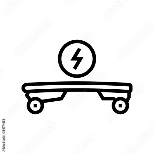 electrical skateboard line icon vector. electrical skateboard sign. isolated contour symbol black illustration
