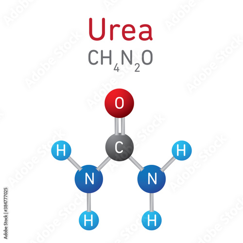 Urea, carbamide molecule is an organic compound with chemical formula CH4N2O