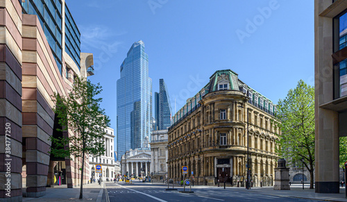 Empty Streets. City of London street in the Financial District
