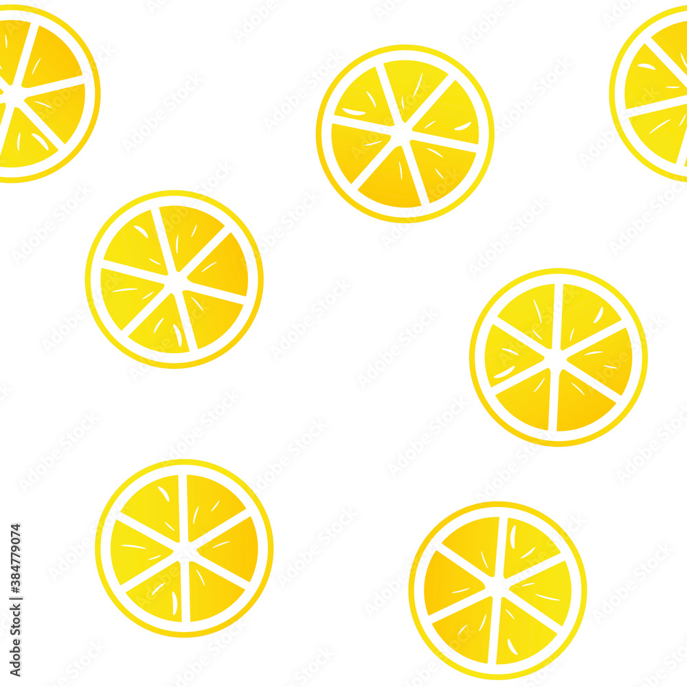 Vector slice citrus. Vector icon of lemon, orange, lime seamless pattern on a white background. Vector slice citrus. Vector icon of lemon, orange, lime seamless pattern on a white background.