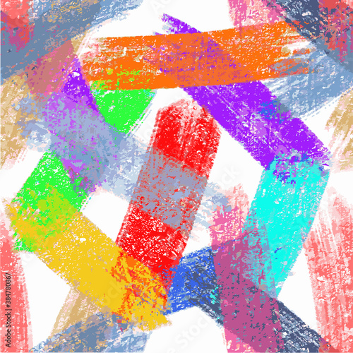 Abstract vector pattern seamless colored brush strokes