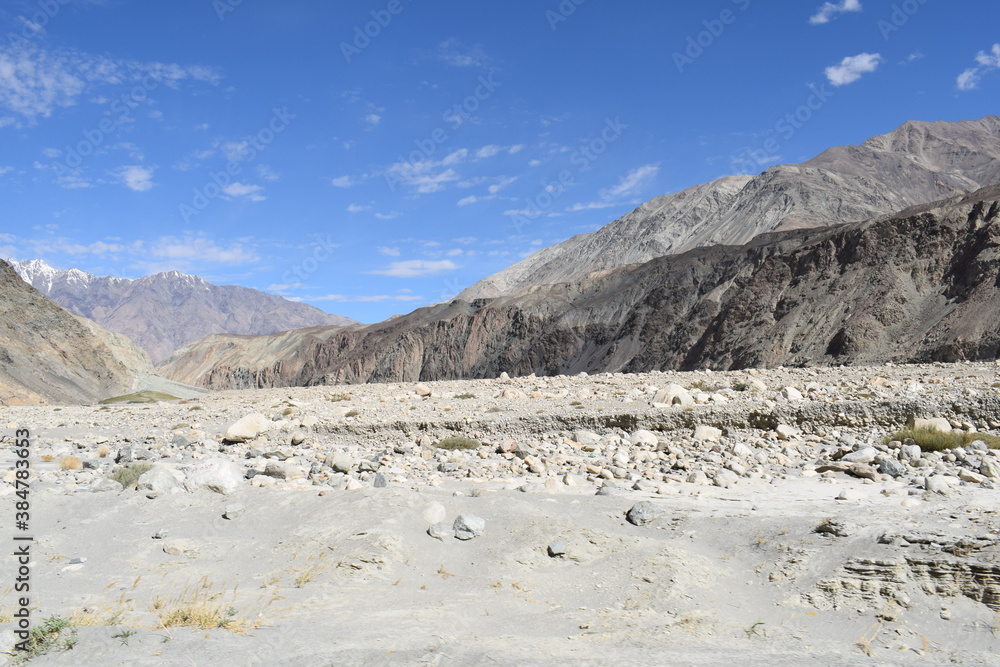 landscape along with shyok river Leh Ladakh 