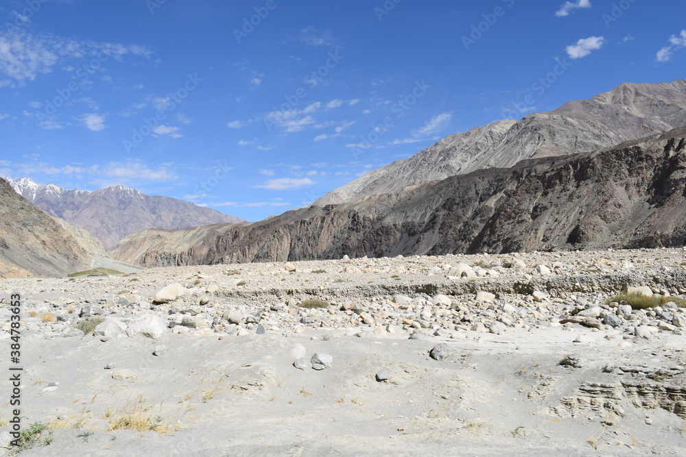 landscape along with shyok river Leh Ladakh landscape along with shyok river Leh Ladakh