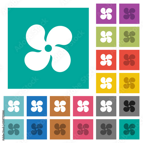 Car fan level 4 square flat multi colored icons