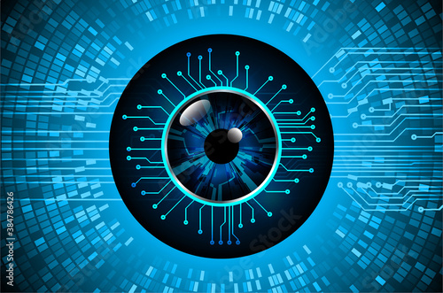 Blue eye cyber circuit future technology concept background