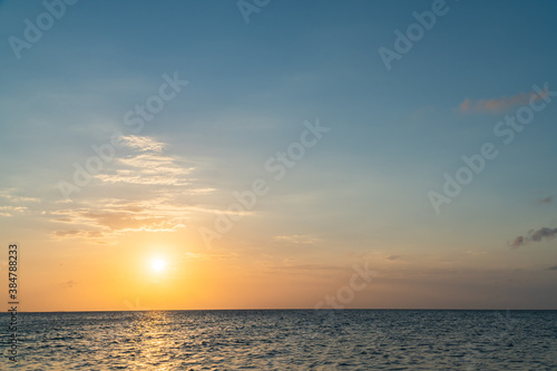 sunset over the sea in the evening