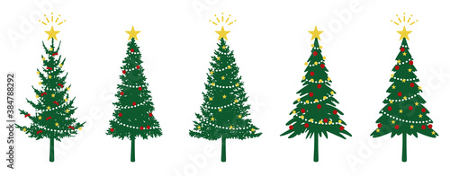 もみの木、クリスマスツリーの素材セット