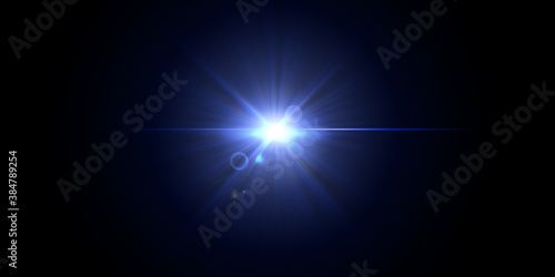 Flare lens light Stock Image In Black Background