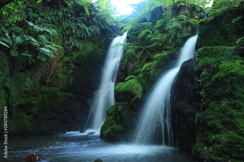 waterfall in the dartmoor forest