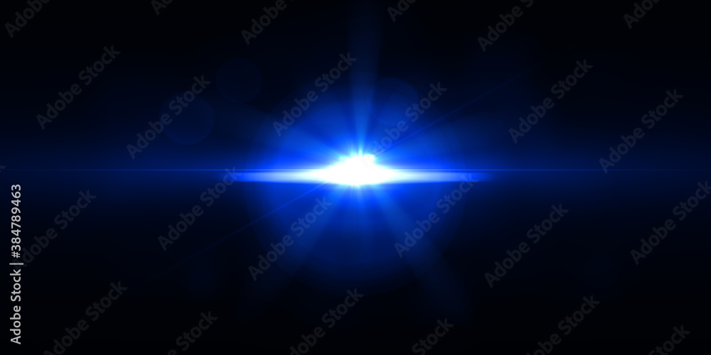 Fototapeta premium Flare lens light Stock Image In Black Background