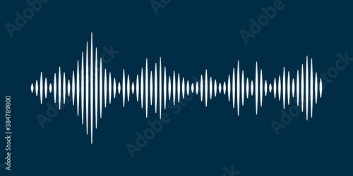 Sound waves isolate on black background.