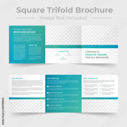 business square trifold brochure Design template