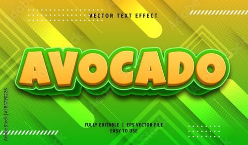 3D Avocado Text effect, Editable Text Style
