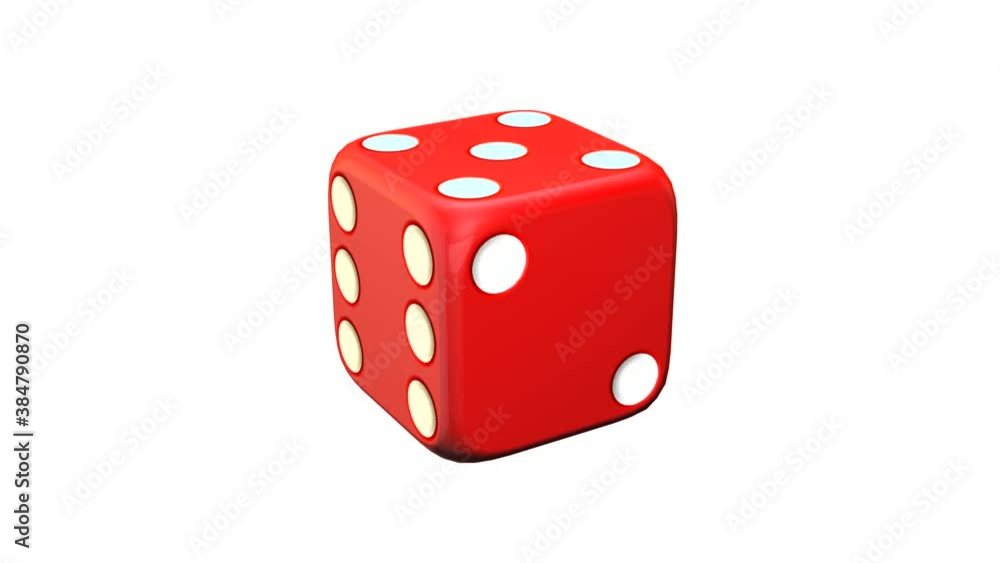 Casino red dice rotating at white background. Seamless loopable animation. Casino red dice rotating at white background. Seamless loopable animation.