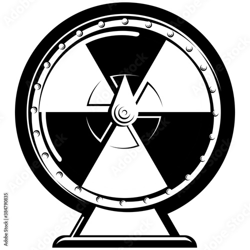 Classic wheel of fortune. Isolated object in monochrome style.