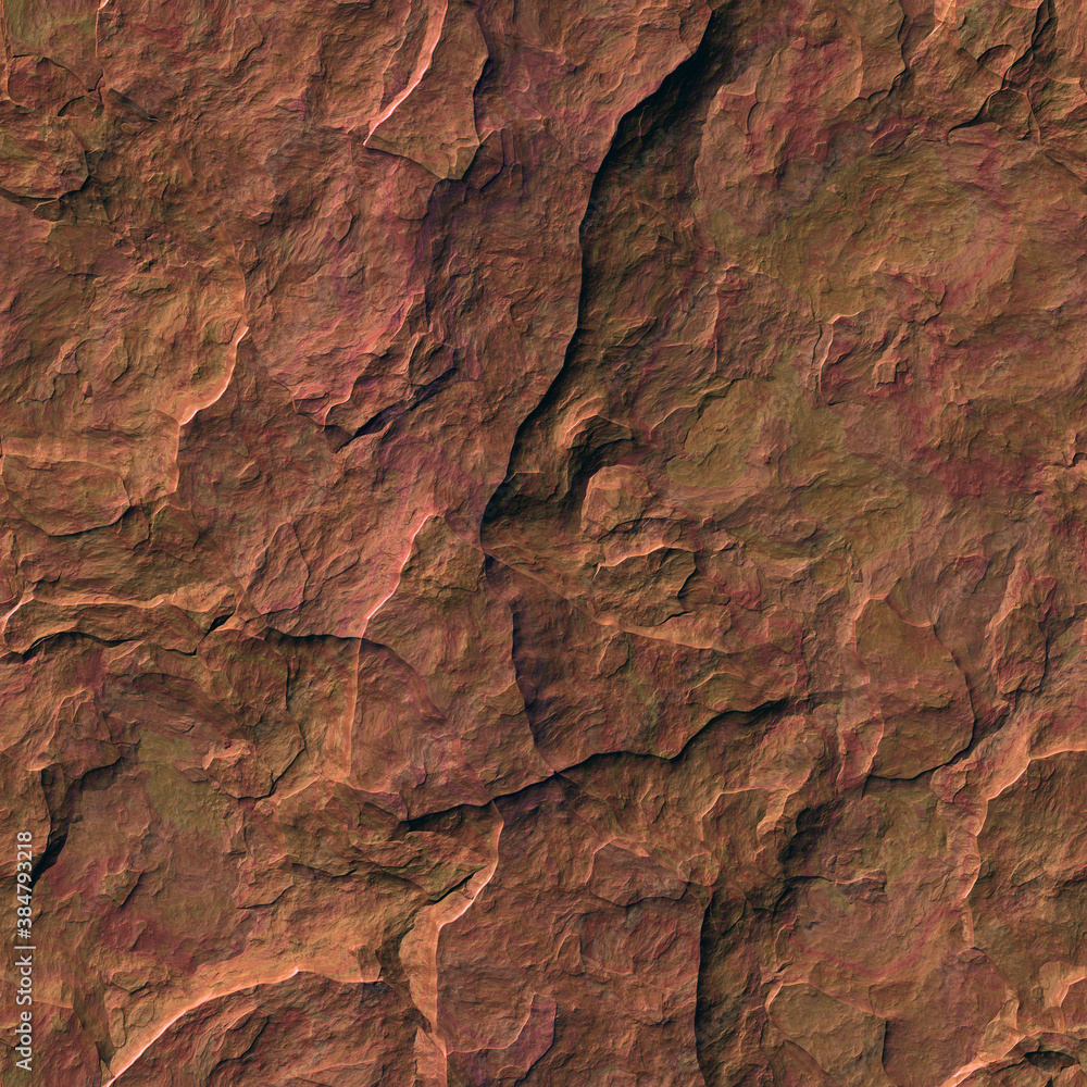 Seamless red stone surface. Red rock texture. Wallpaper or background.