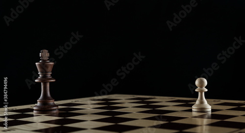 chess pieces on black background